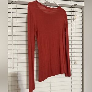 Long sleeve t-shirt, red/orange, Medium